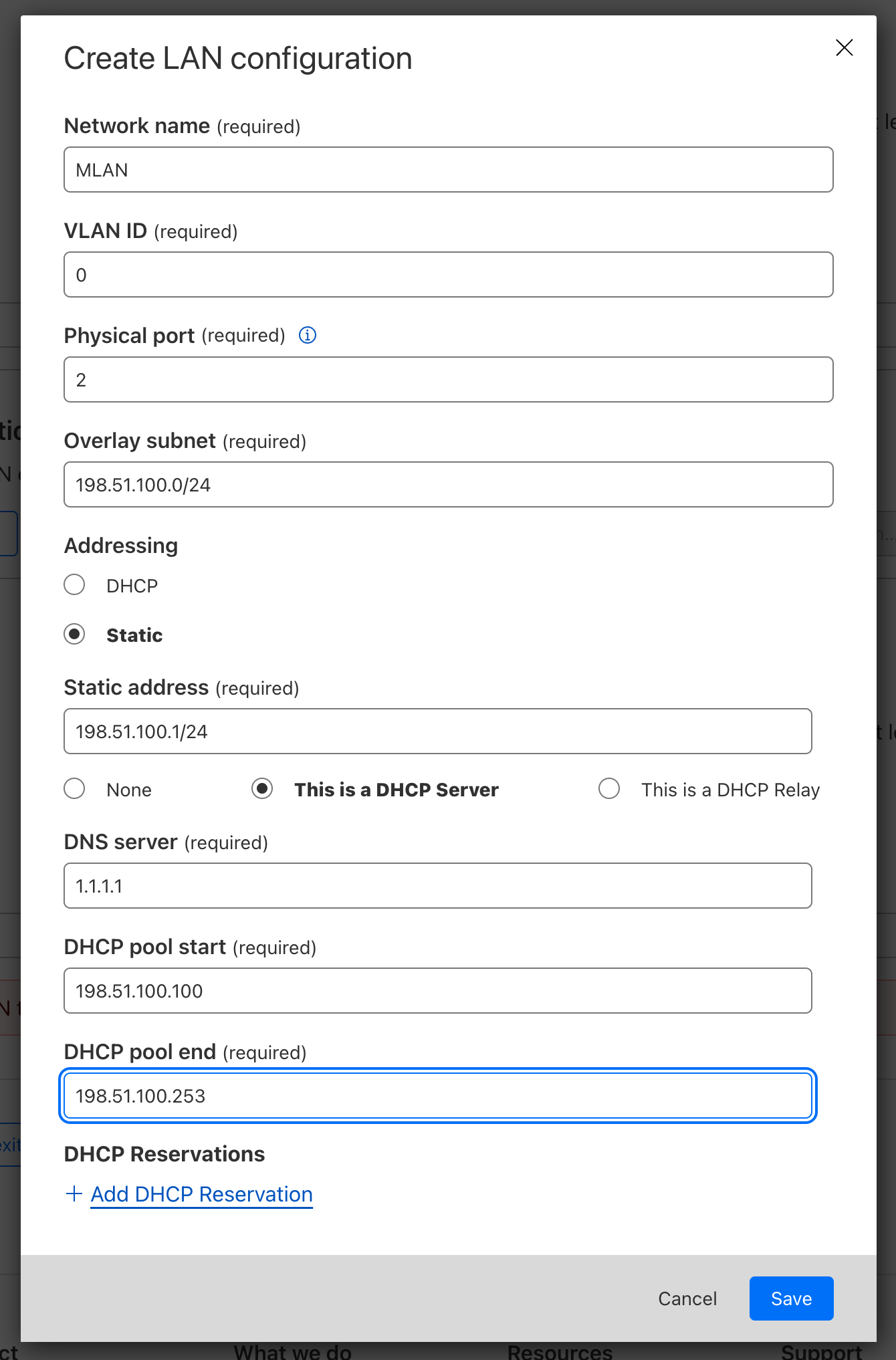 An example of how to configure you Magic WAN Connector LAN